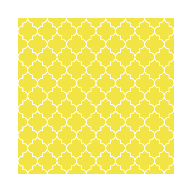 Yellow Latticework, Quatrefoil, Moroccan Trellis by Jelena Dunčević