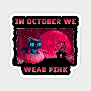 Funny Cat Breast Cancer Halloween Survivor For Magnet