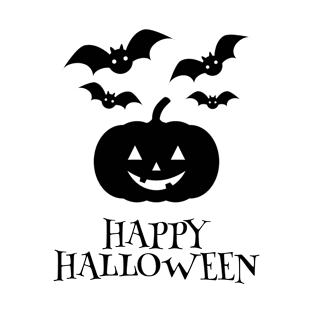 Happy Halloween Pumpkin Bat Minimal T-Shirt