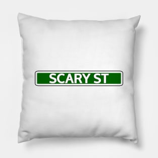 Scary St Street Sign Pillow