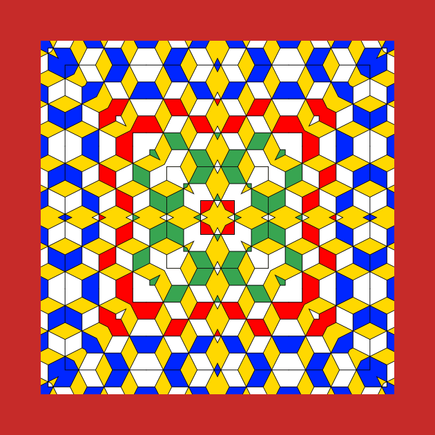 Colorful Neo Geo Optical Illusion Pattern by SeaChangeDesign