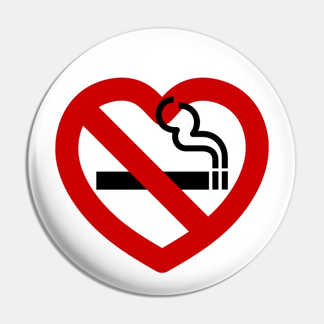 No Love For Smoking Sign Pin by tinybiscuits