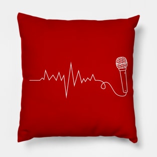 Music Lover Microphone Heartbeat Music Teacher Appreciation Pillow