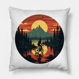 Cycling in the mountains Pillow