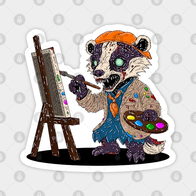 Zombie Badger Artist Magnet by H. R. Sinclair