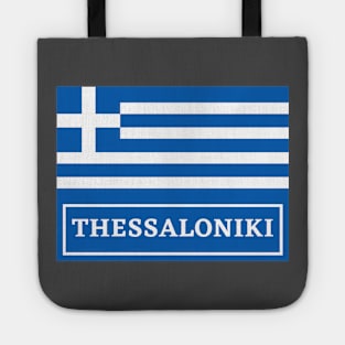 Thessaloniki City with Greek Flag Tote