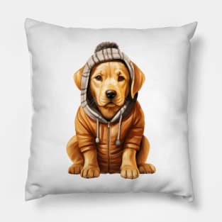 Winter Labrador Retriever Dog Pillow