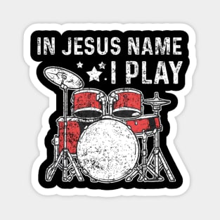 Drums Drummer Drumset Christians Vintage Magnet