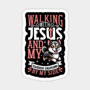 Jesus and dog - Swedish Vallhund Magnet