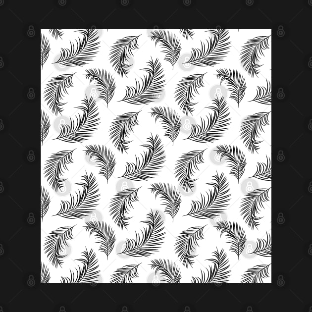 Black and white palm leaves pattern by Spinkly