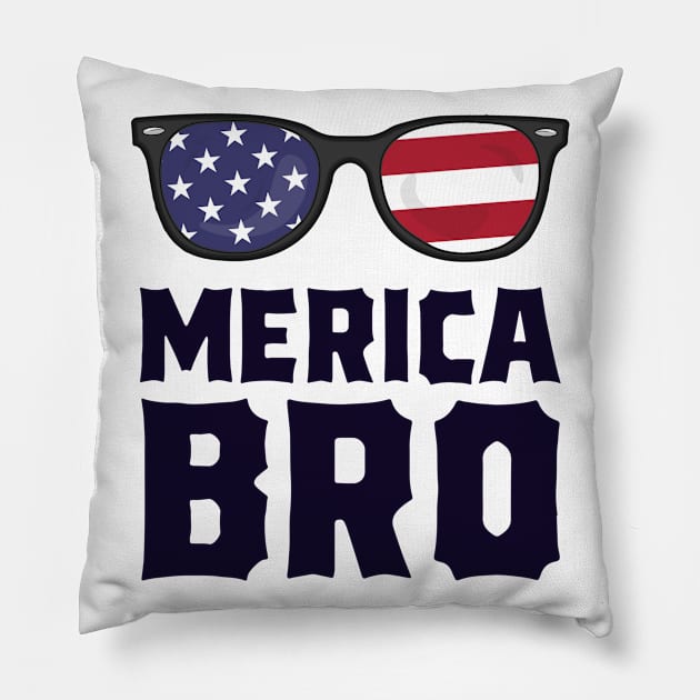 Merica Bro 4th of July T-Shirt Kid Sunglasses USA Patriotic Pillow by 14thFloorApparel