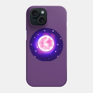 glowing pink moon Phone Case