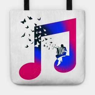 Music Accordion Butterfly Tote