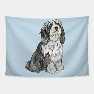 Cute Bearded Collie Dog Tapestry