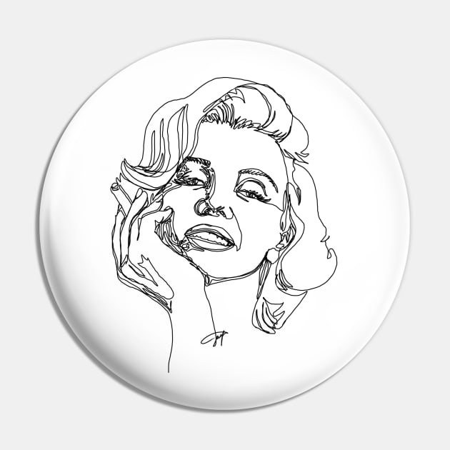 Marilyn Monroe, line art Pin by ArtInPi