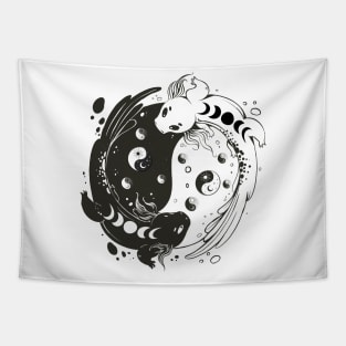 Yin Yang Axolotl Tapestry