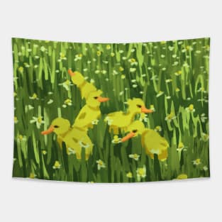 chicks in the flowers Tapestry