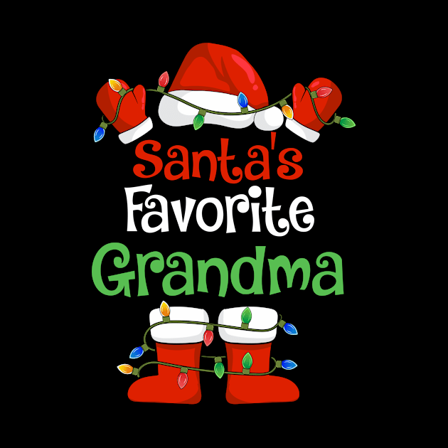 Santa's Favorite Grandma Funny Christmas Pajamas by cloverbozic2259lda