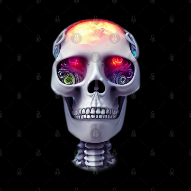 Trippy Skull Colorful Eyes by PNPTees