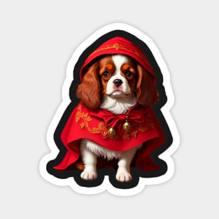 Elegant Shy Cocker Spaniel as Red Riding Hood Version 2 Magnet