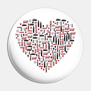 London City United Kingdom Heart Design Pin