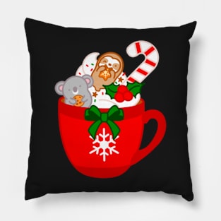 Cute Christmas Hot Chocolate Mug Pillow