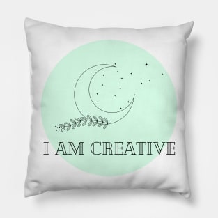 Affirmation Collection - I Am Creative (Green) Pillow