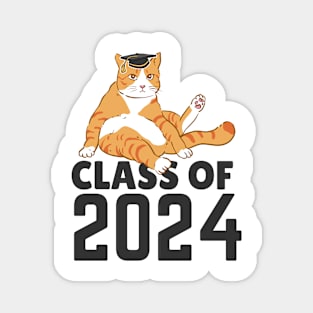 Funny  class of 2024 senior graduation 2024   cat Magnet