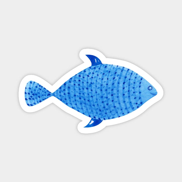 Blue fish Magnet by shoko