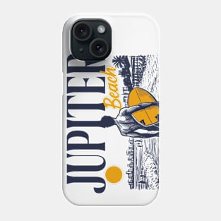 Vintage Surfing Jupiter Beach, Florida // Retro Surfer Sketch // Surfer's Paradise Phone Case