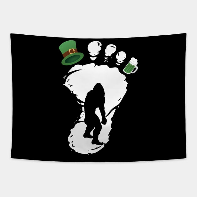 Funny Bigfoot St Patricks Day 2023 Foot Shamrocks Women Kid Tapestry by DesignHND