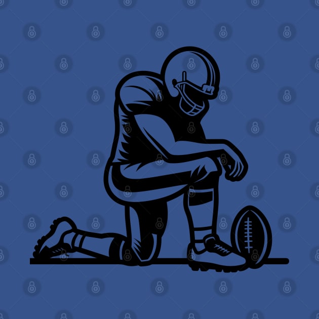 Football Player Kneeling by KayBee Gift Shop