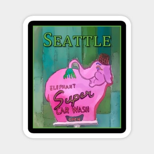 Pink Elephant Neon Sign in Seattle - Welshdesigns Magnet