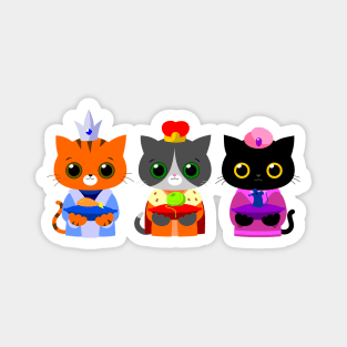 The Three Wise Cats Magnet