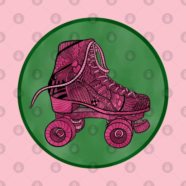 Watermelon Skate Zentangle by RiaoraCreations