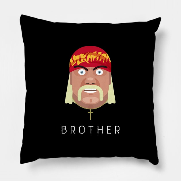 Hogan Head (with text) Pillow by FITmedia