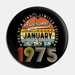 Awesome Since January 1975 Vintage 48th Birthday Pin