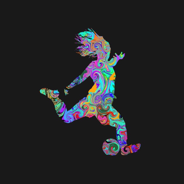 Female Soccer Player Psychedelic by missdebi27