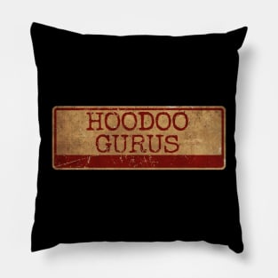 Aliska text red gold retro, HooDoo Gurus Pillow