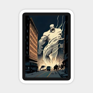 Giant ghost attacking the city Magnet