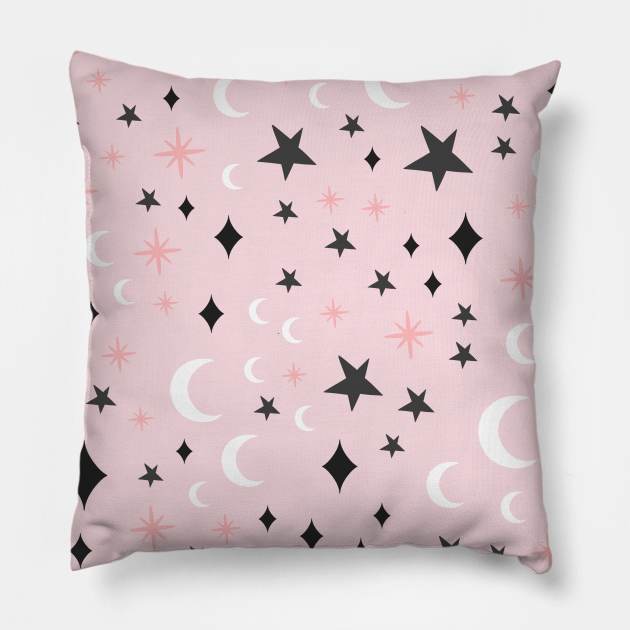 Halloween Stars and Moons Pillow by teevisionshop