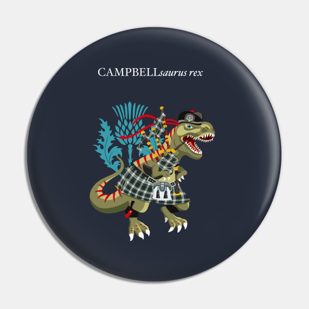 Clanosaurus Rex CAMPBELLsaurus rex Campbell MODERN Scotland Ireland Family Tartan Pin by BullShirtCo