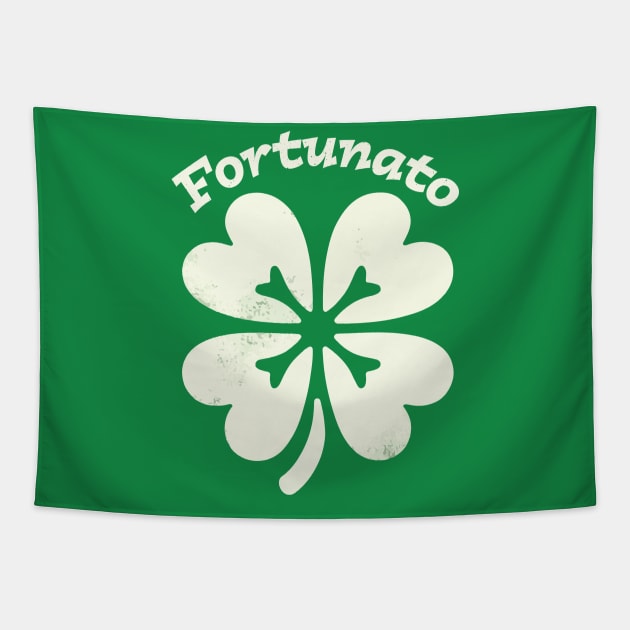 Fortunato Emblem - Distressed Four-Leaf Graphic Design Tapestry by star trek fanart and more