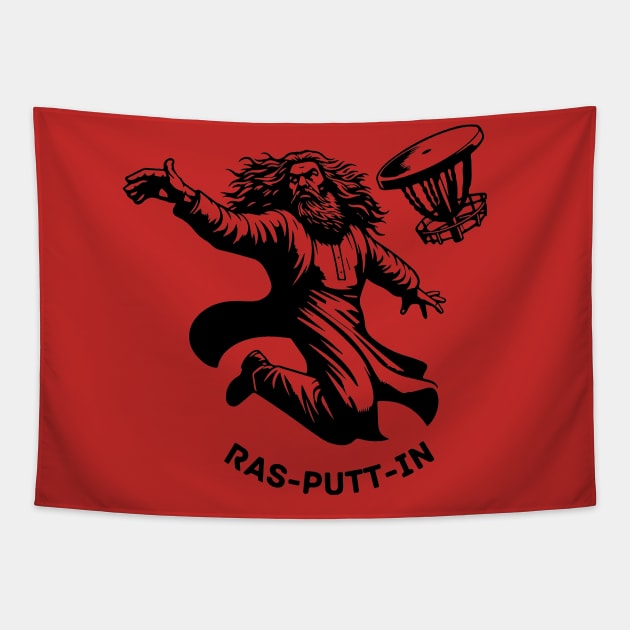 Rasputtin's Unstoppable Disc Golf Adventure - Comical Tee Tapestry by HumorbyBrian