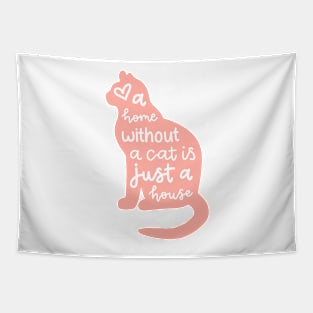 Pink cat quote Tapestry