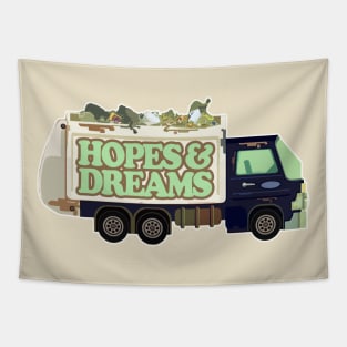 Hopes & Dreams Garbage Truck / Funny Nihilism Design Tapestry