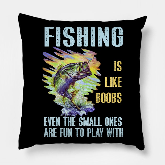 Mens Funny Dirty Catfish Fishing T Shirt Nasty Fisherman Pillow by jrgmerschmann