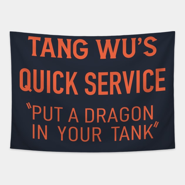 Tang Wu - Quick Service (Original - Dark) Tapestry by jepegdesign