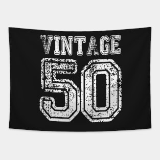 Vintage 50 2050 1950 T-shirt Birthday Gift Age Year Old Boy Girl Cute Funny Man Woman Jersey Style Tapestry