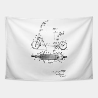 Scooter Vintage Patent Hand Drawing Tapestry